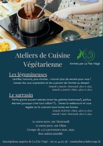 Flyer de l'atelier de cuisine végétarienne sur le Petit Epeautre du 18 novembre 2023 à Dijon Ateliers de cuisine végétarienne 2026